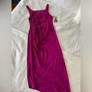 Elegant Purple Ruched Sleeveless Dress